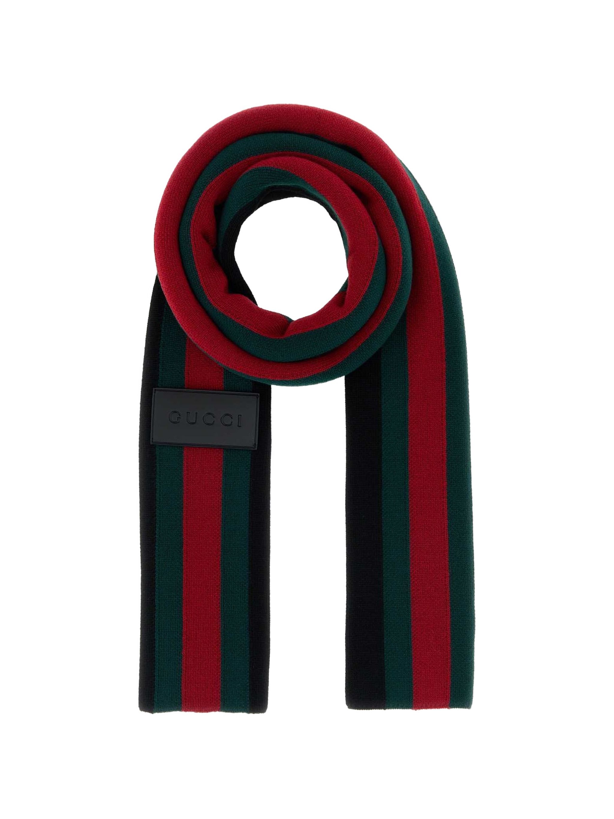 Gucci Wool Scarf With Web Stripe