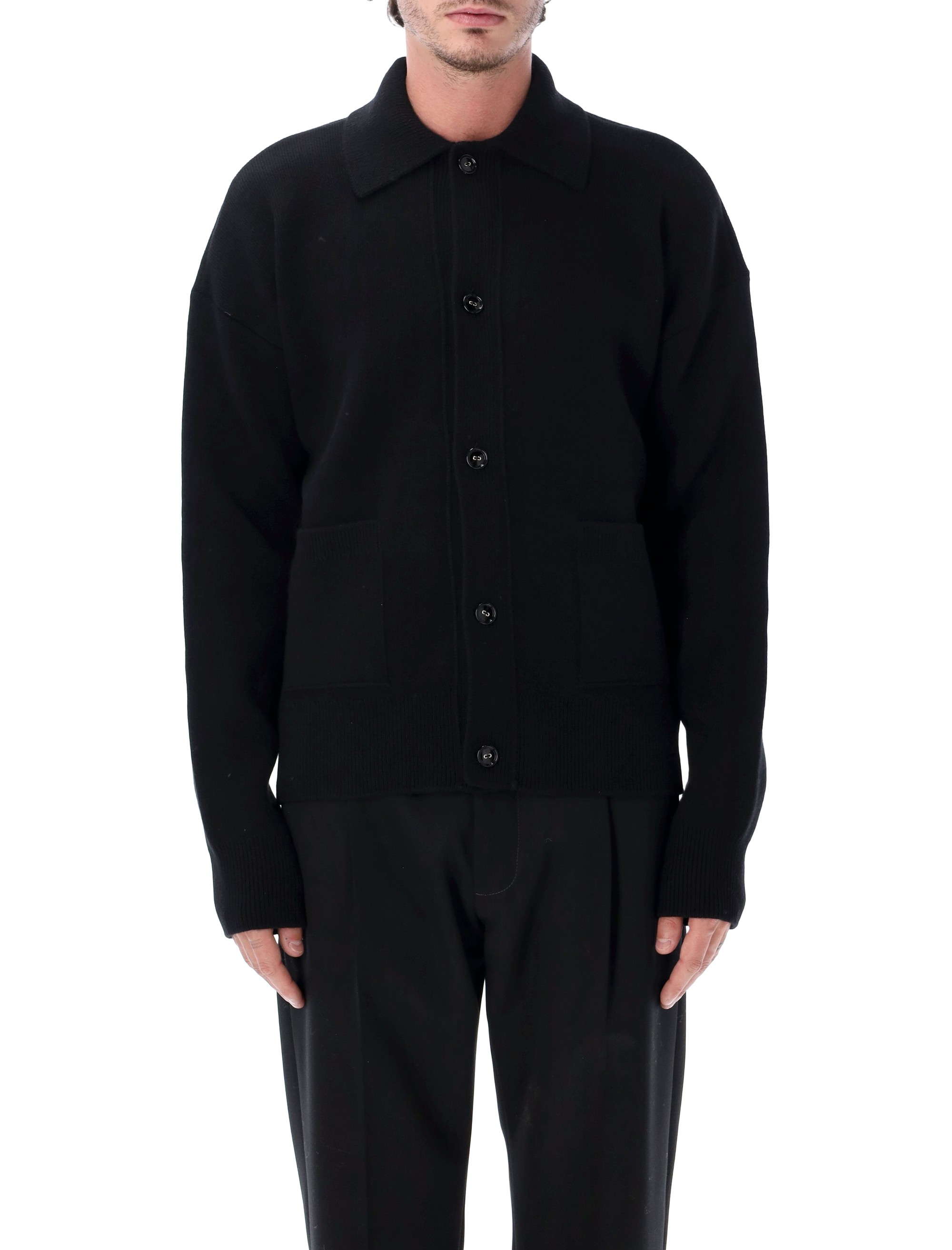 Ami paris Wool Shirt Collar Cardigan