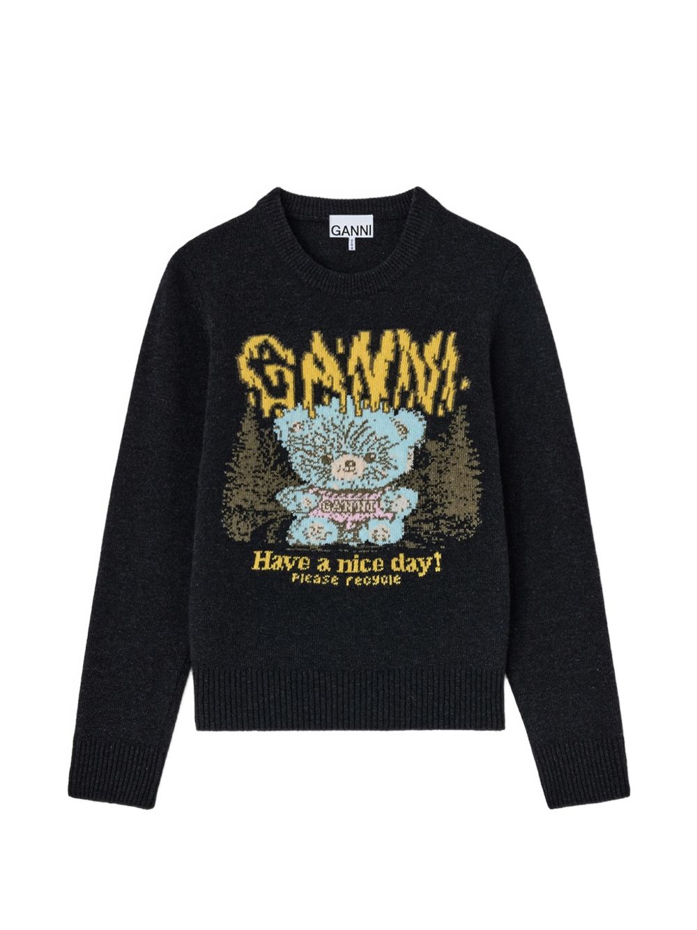 Ganni Wool Sweater Forest Teddy