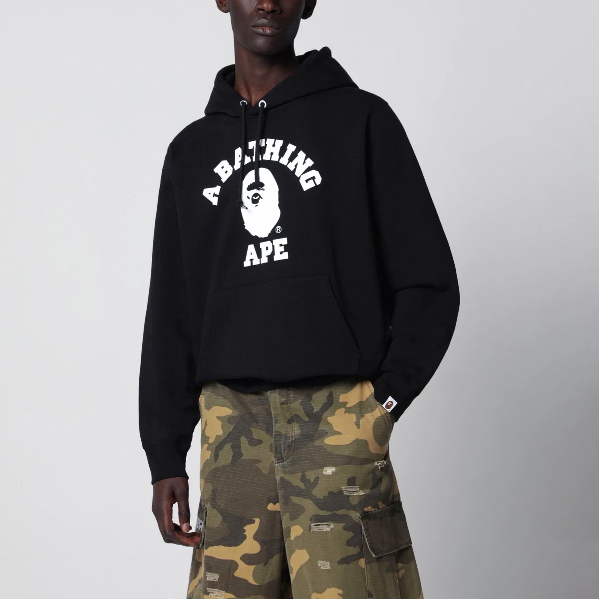 BAPE Black Hoodie With Logo Print