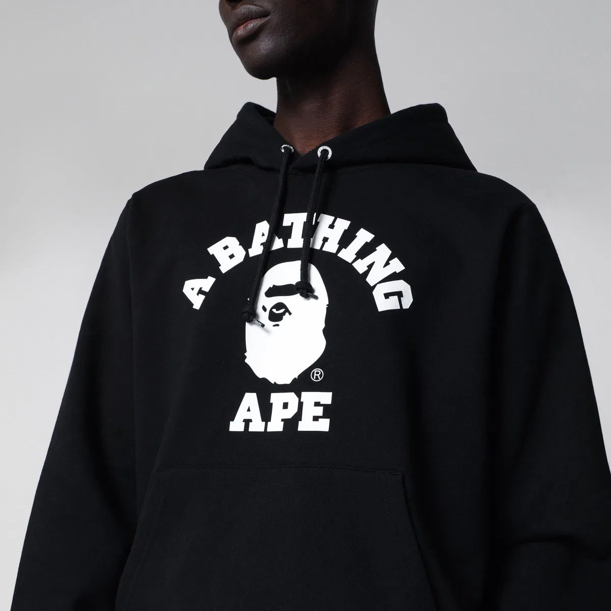 BAPE Black Hoodie With Logo Print
