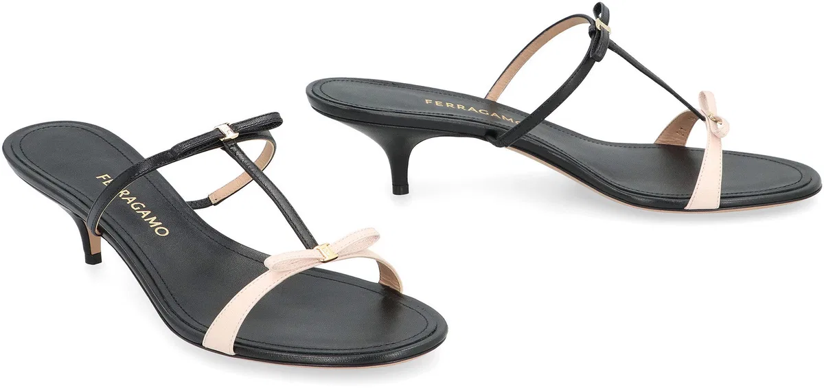 Ferragamo Mini Bow Leather Mules