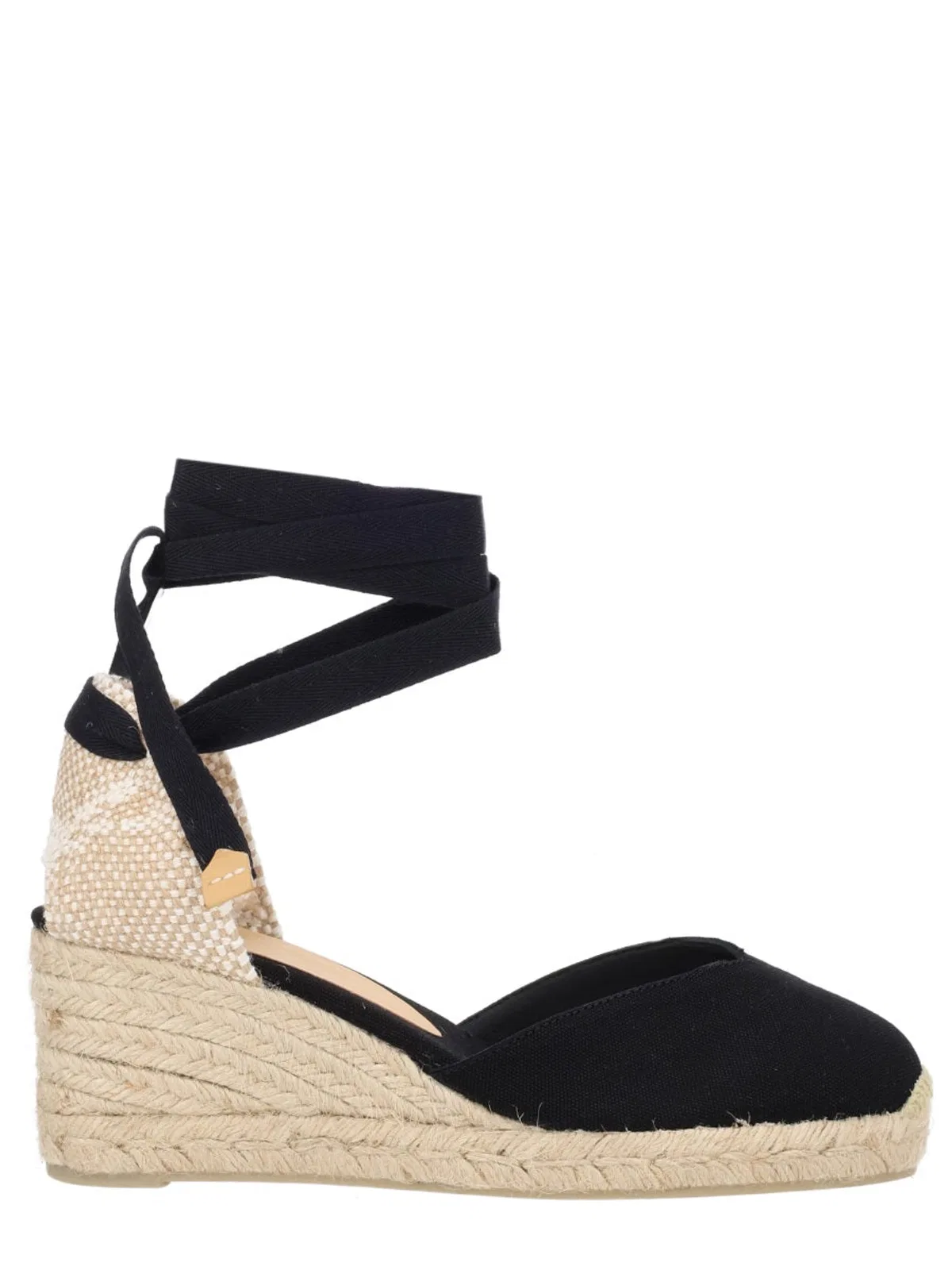 Castaner Castañer Black Cotton Leather Heel
