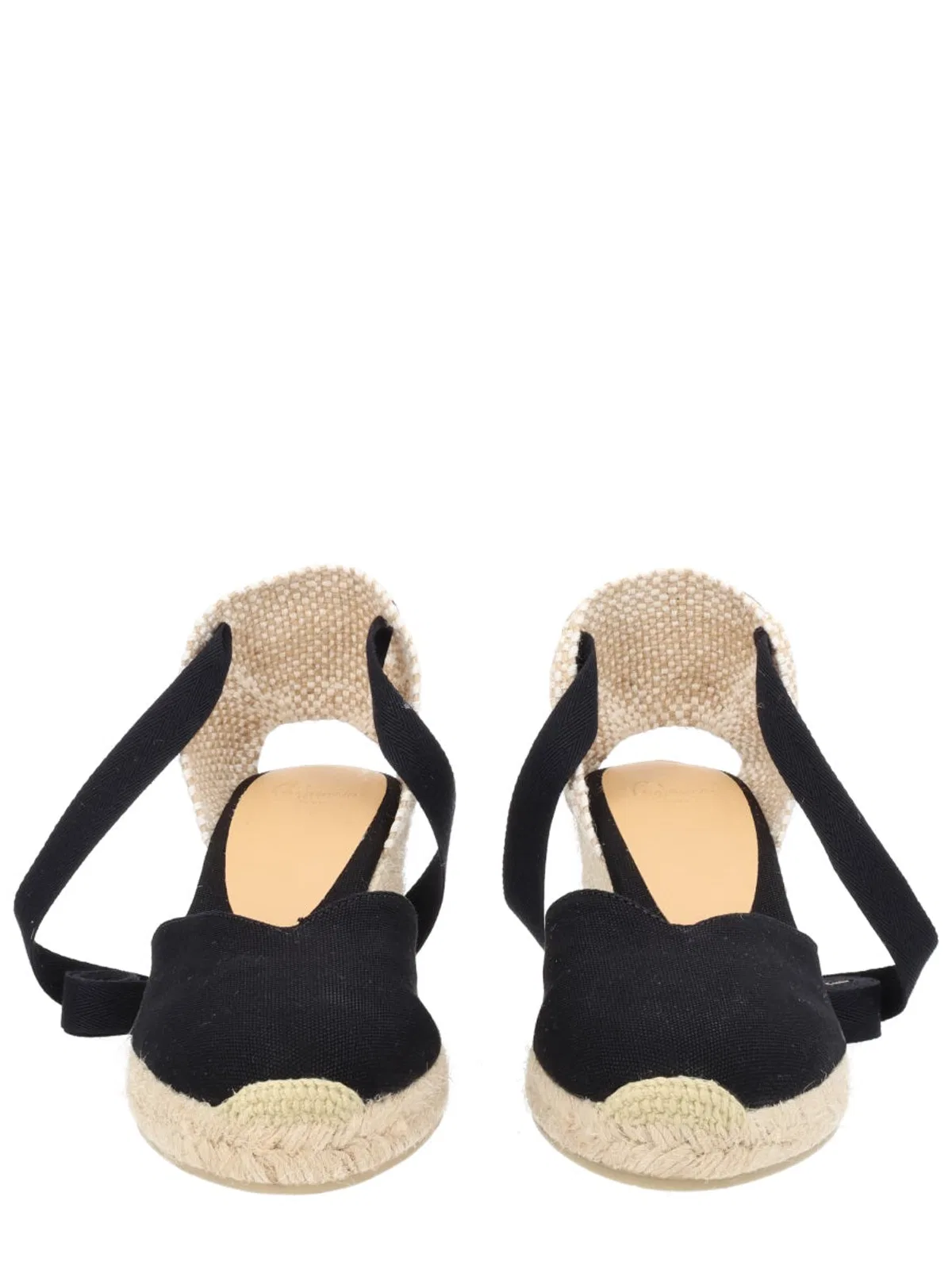 Castaner Castañer Black Cotton Leather Heel