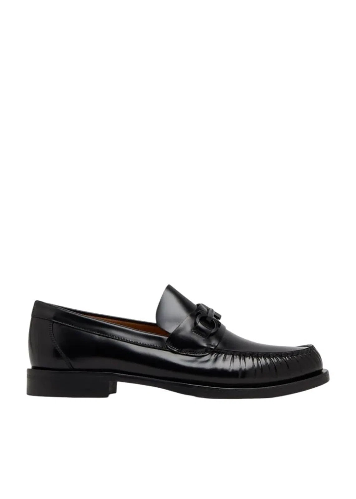 Ferragamo Mocasin With Black Gancini Decoration