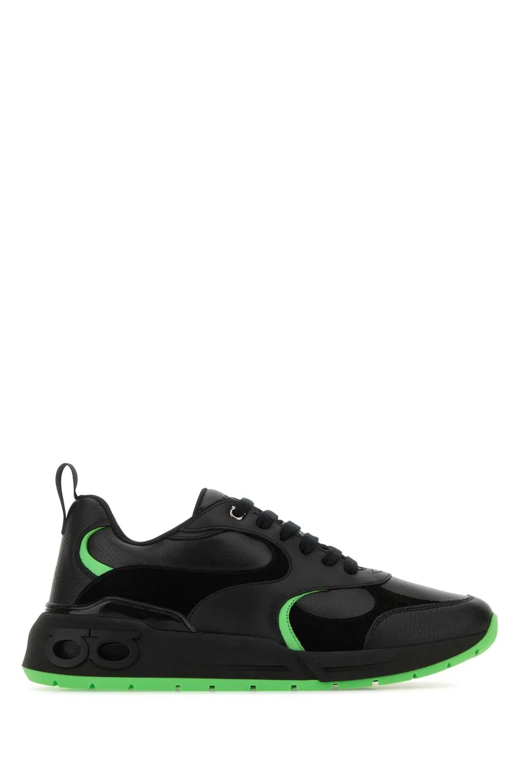 Ferragamo Black Leather Cosimina Sneakers
