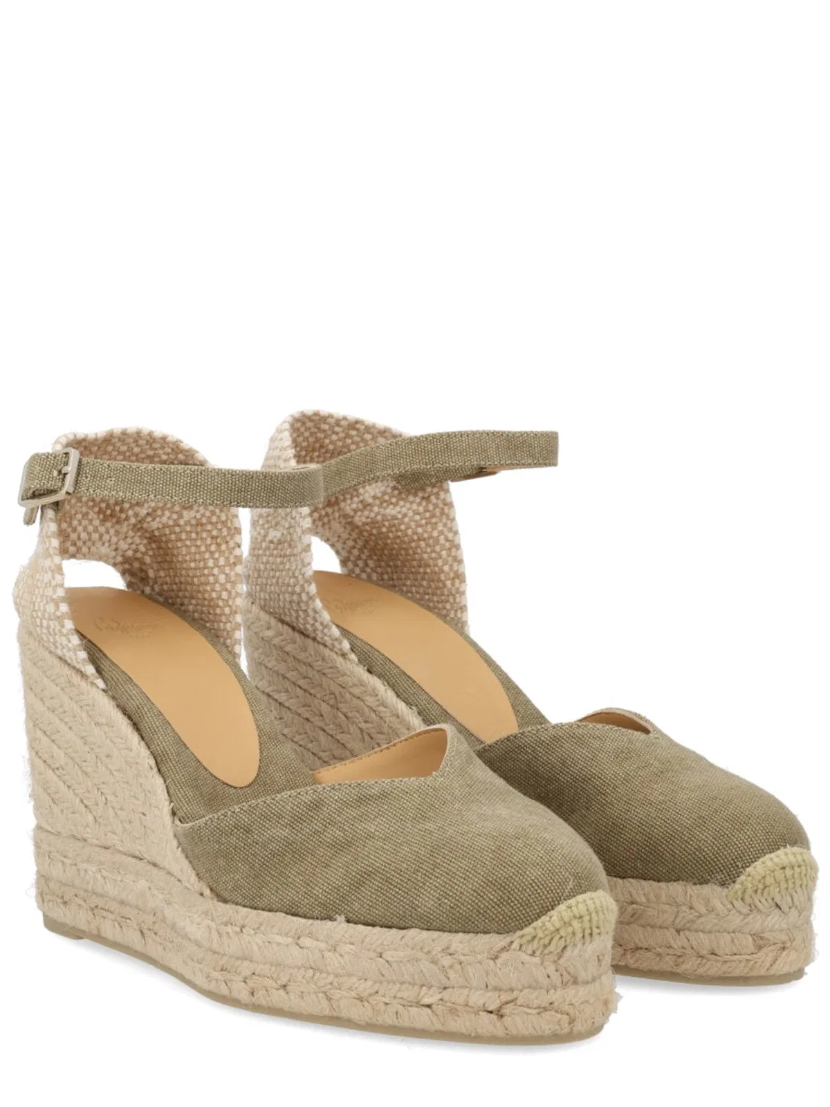 Castaner Castañer Green Cotton Leather Heel