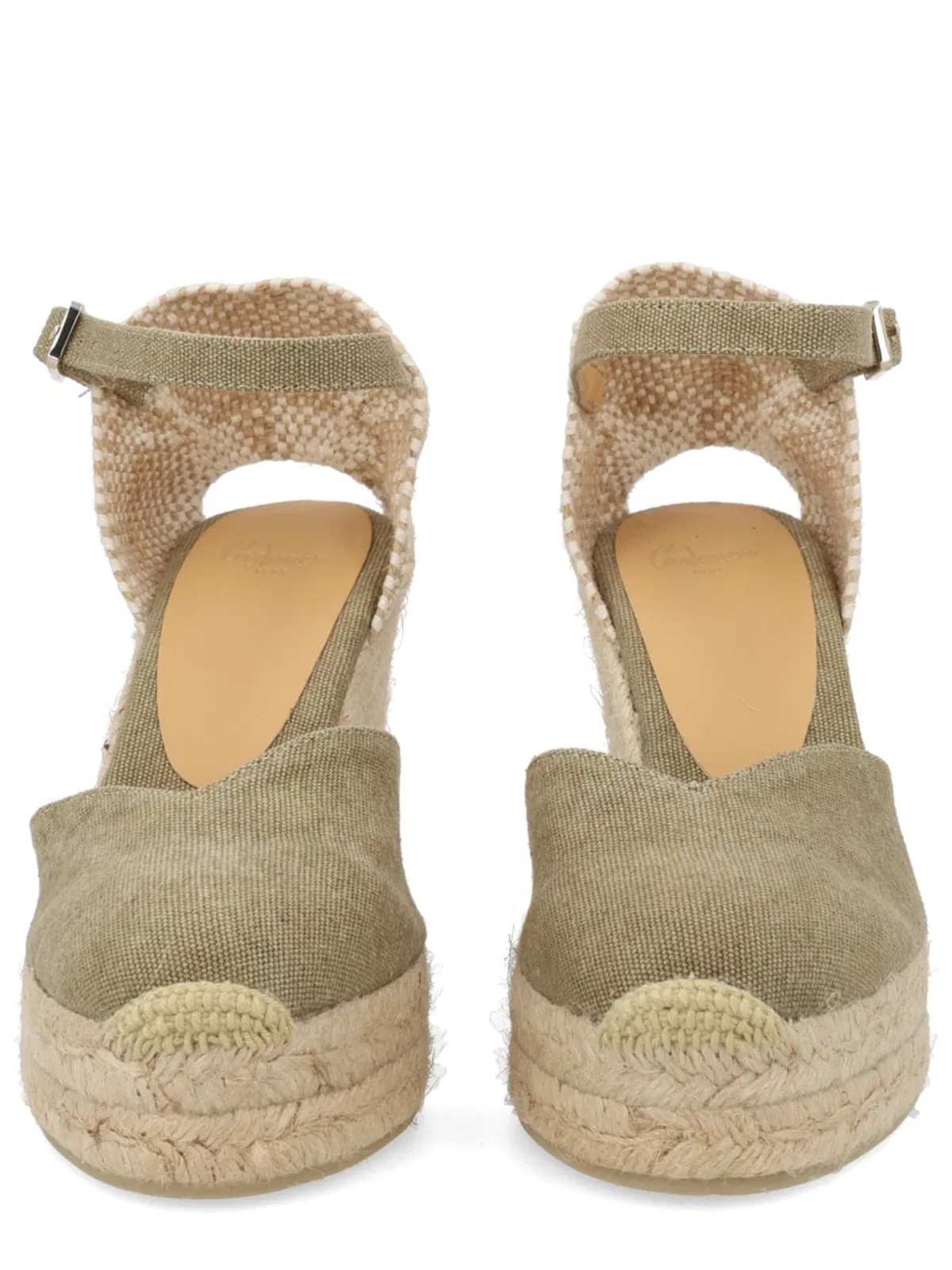 Castaner Castañer Green Cotton Leather Heel
