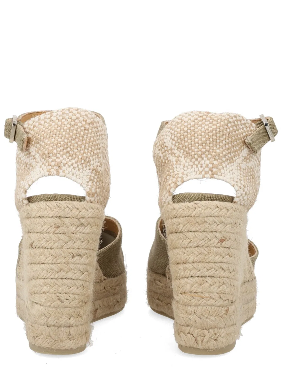 Castaner Castañer Green Cotton Leather Heel