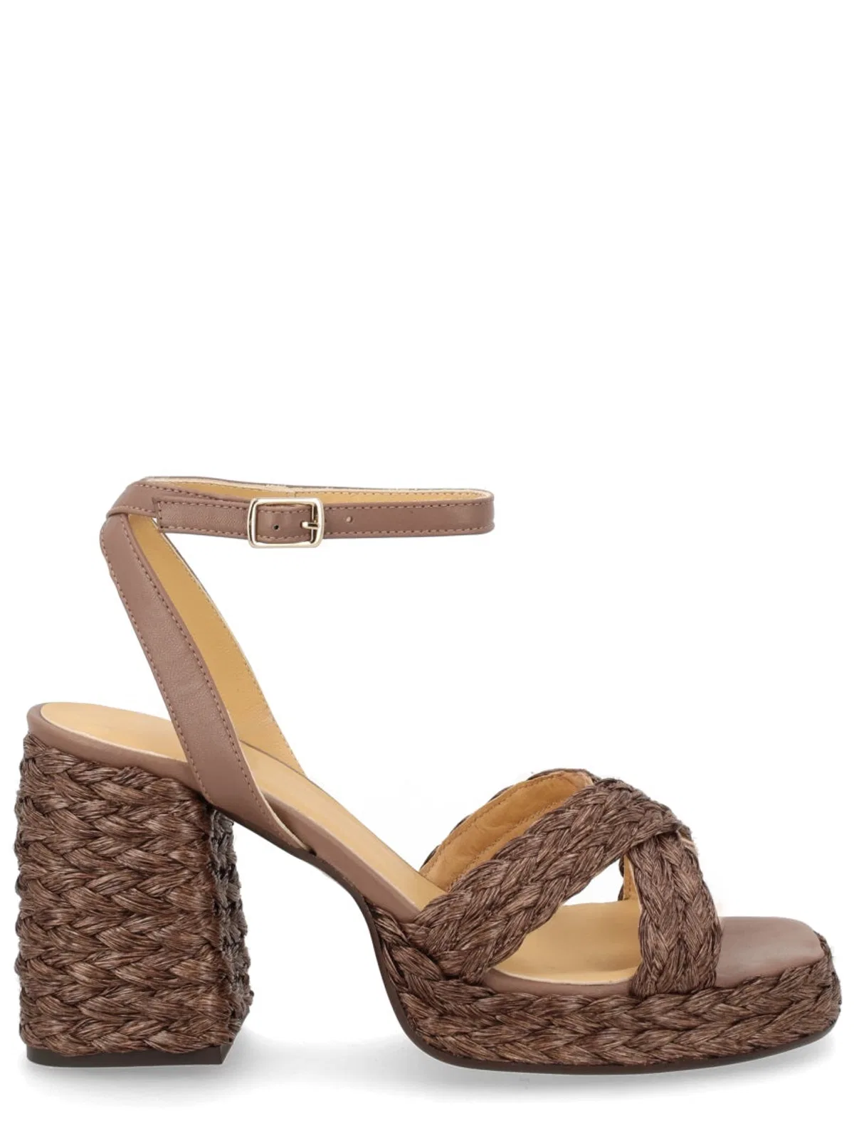 Castaner Castañer Grey Raffia Leather Heels
