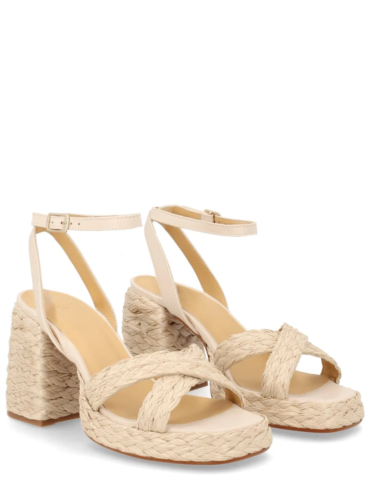 Castaner Castañer Multicolour Raffia Leather Heel