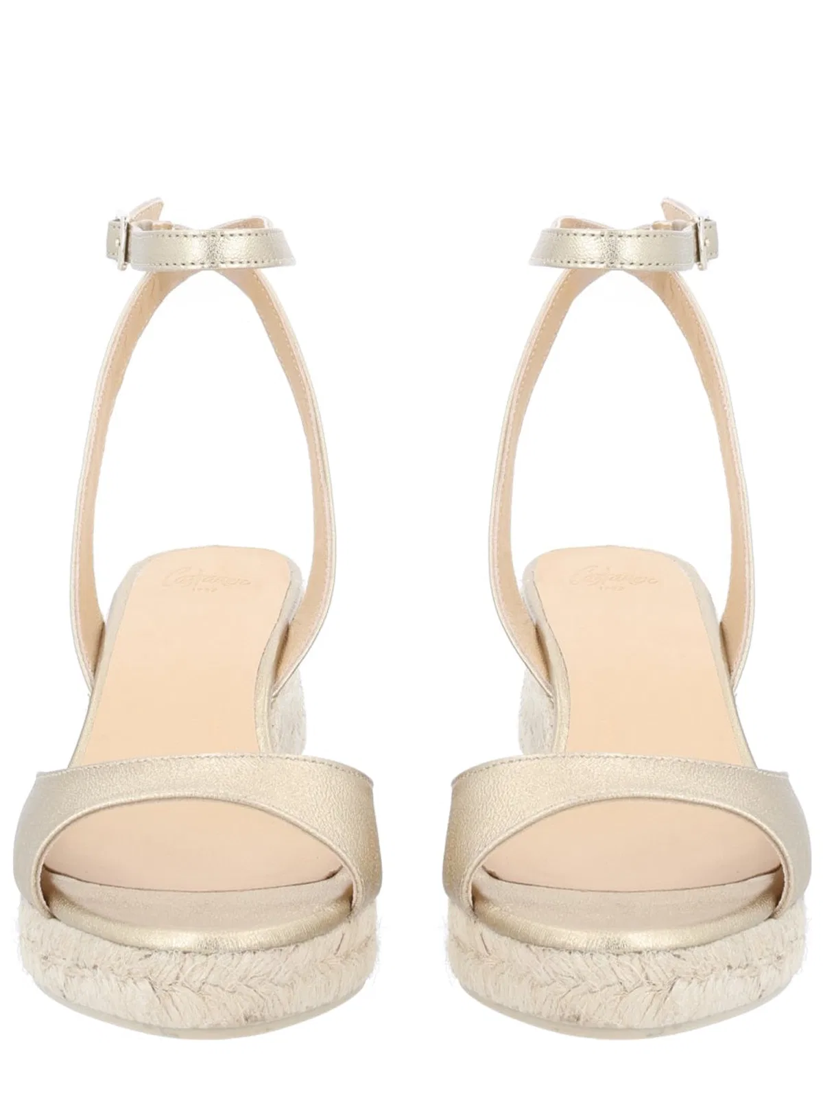 Castaner Castañer Gold Ovine Leather Sandals