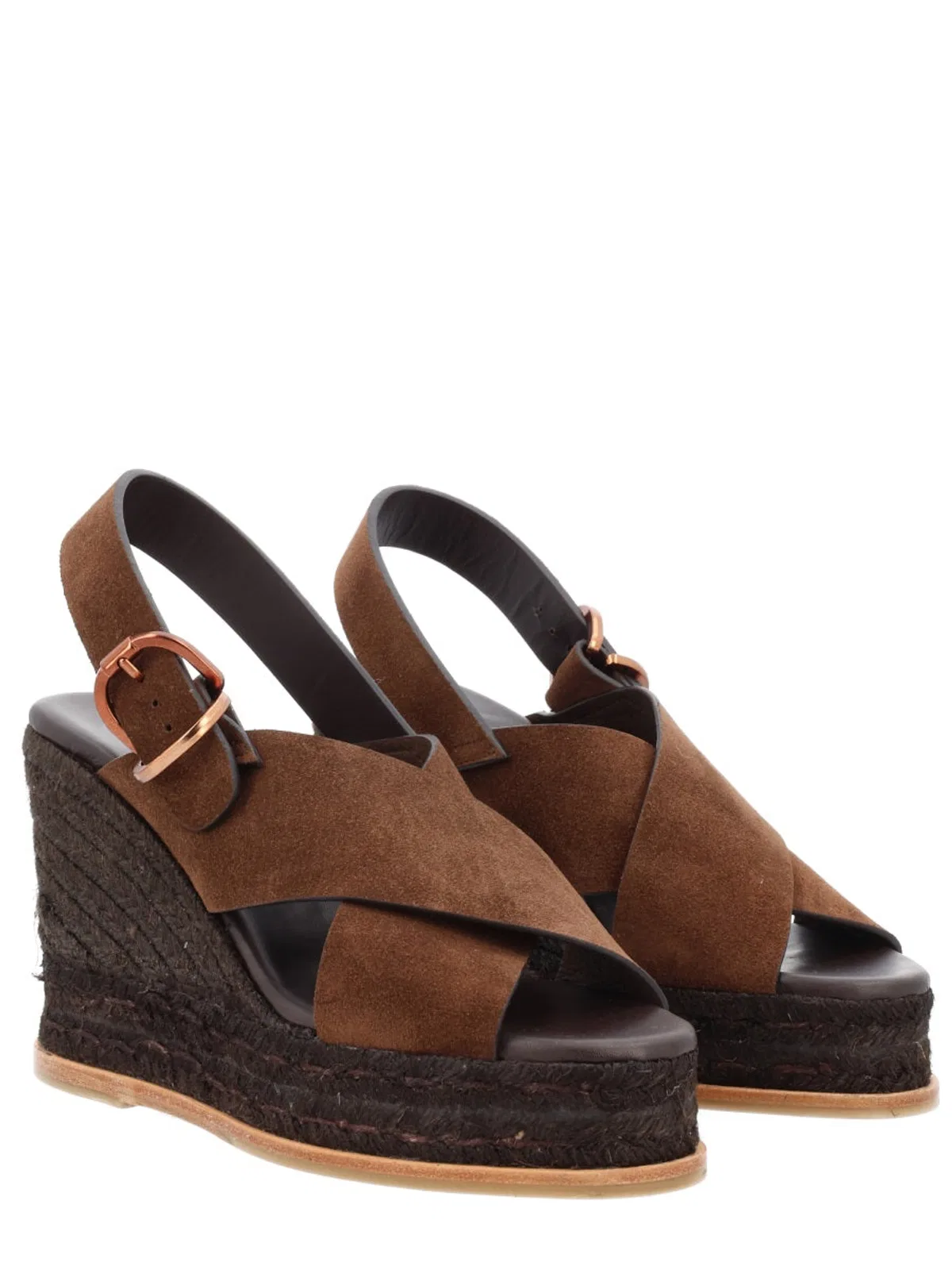 Castaner Castañer Brown Bovine Leather Heel