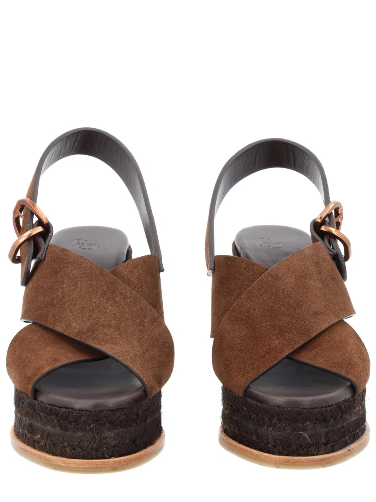 Castaner Castañer Brown Bovine Leather Heel