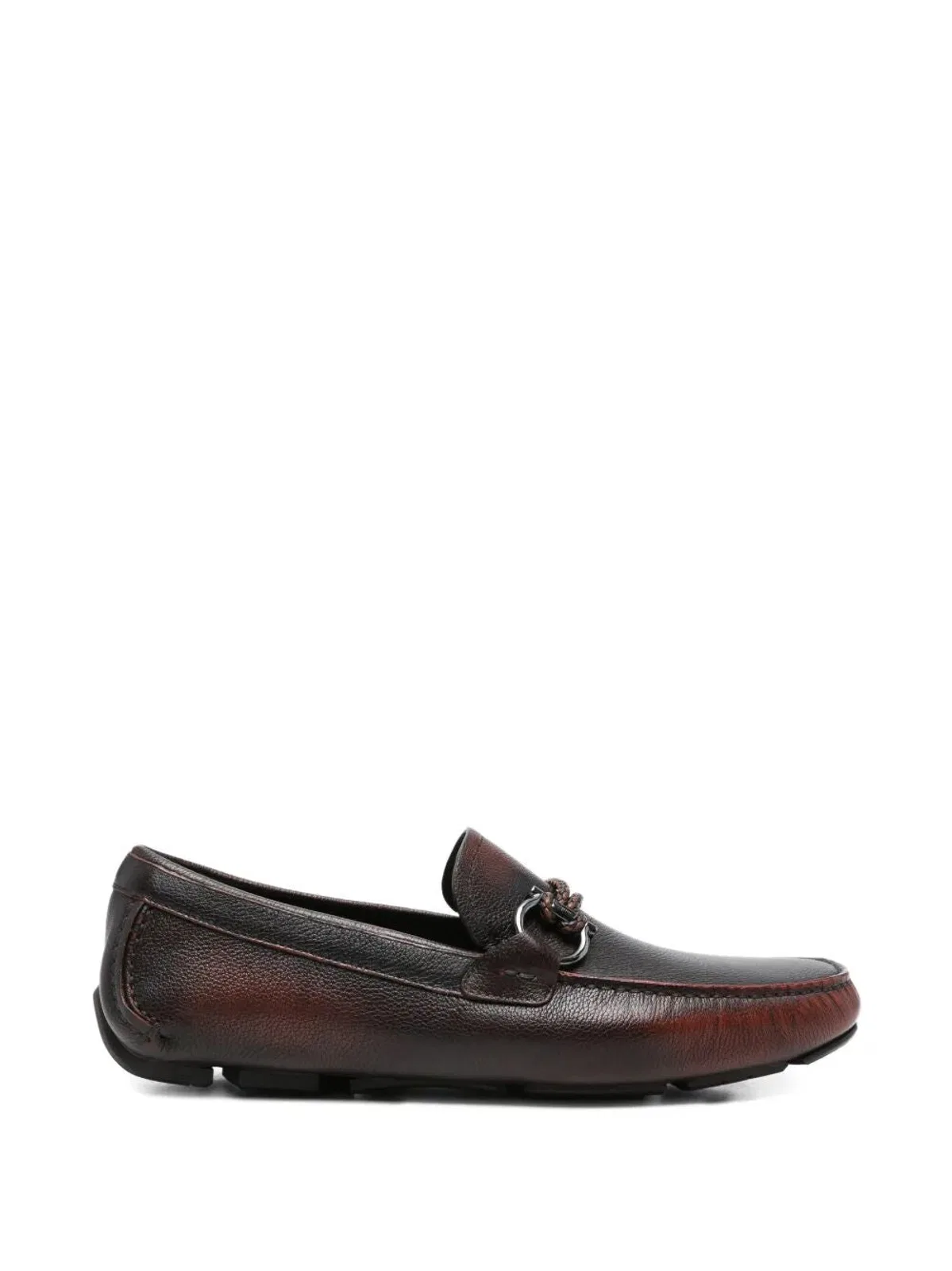 Ferragamo Front4 Sfumato Leather Driver Loafers