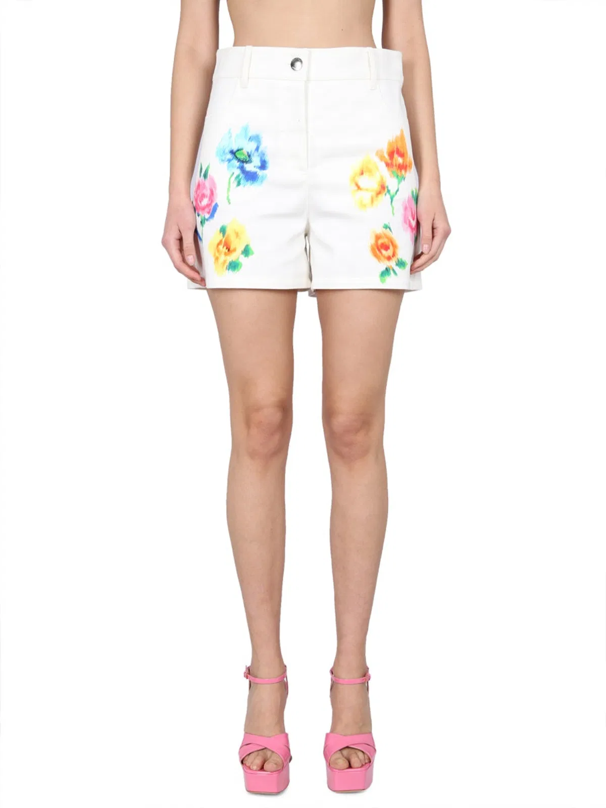 Boutique Moschino Shorts In Broderie Anglaise Flower Chinu