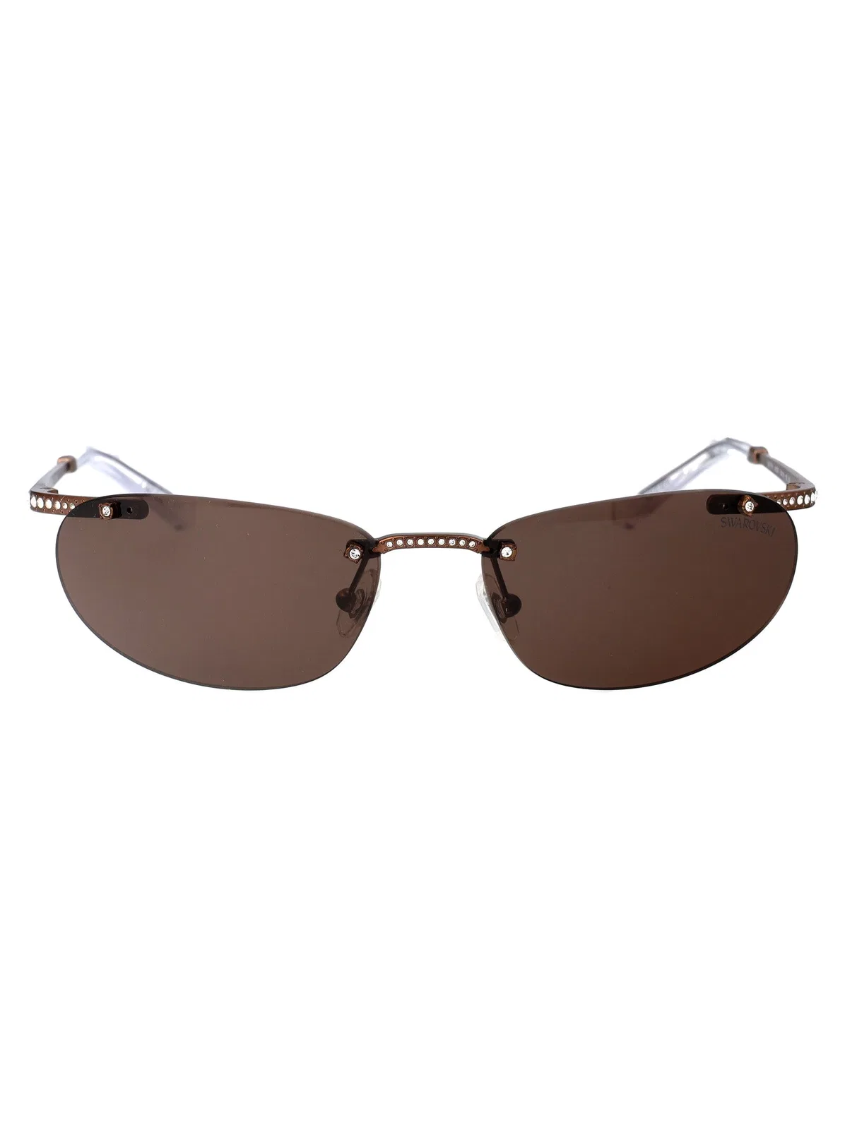 Swarovski Matte Brown Metal Sunglasses