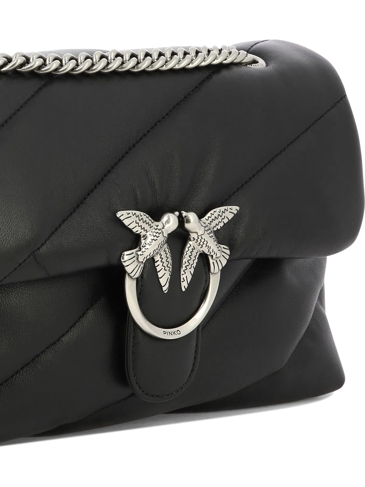 Pinko Black Leather Crossbody Bag