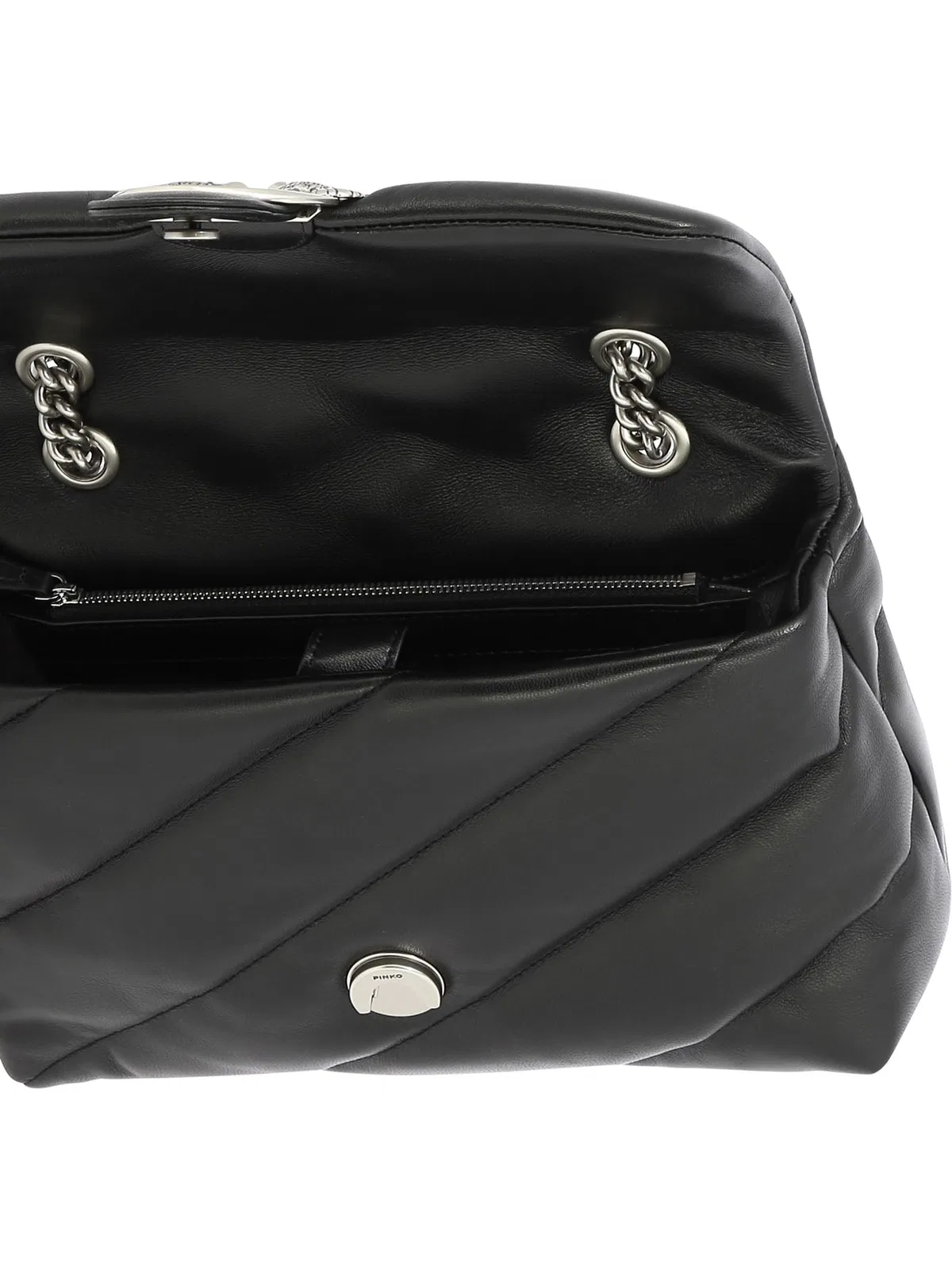 Pinko Black Leather Crossbody Bag