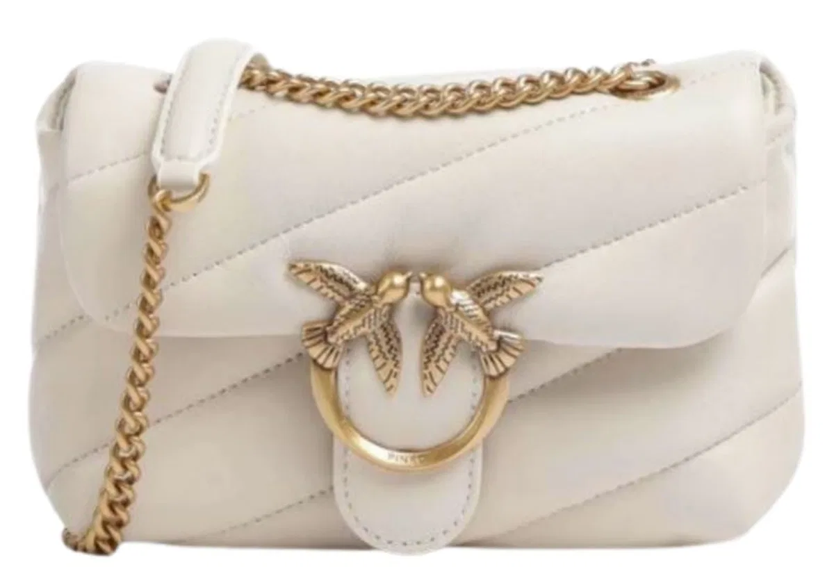 Pinko White Leather Shoulder Bag