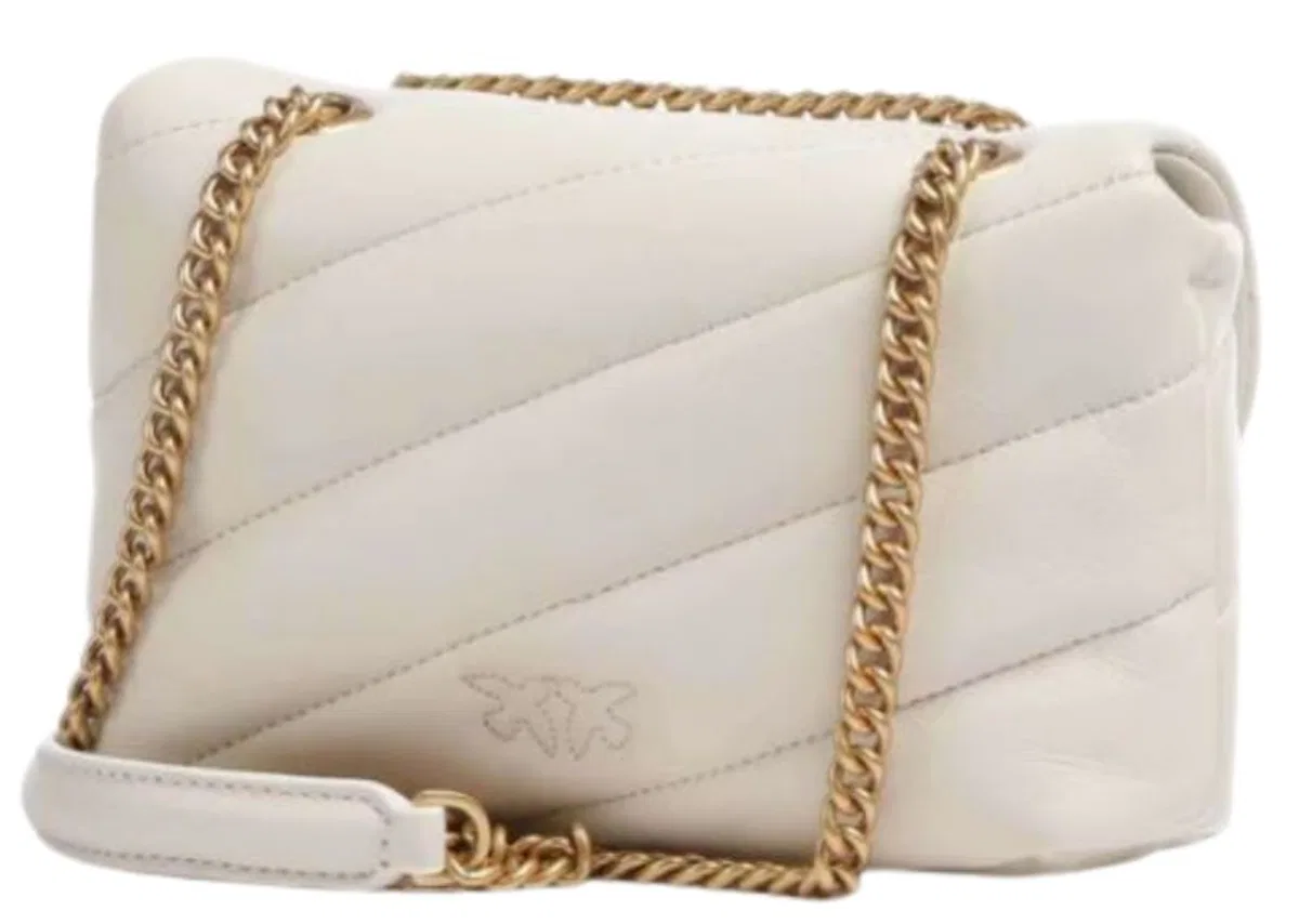 Pinko White Leather Shoulder Bag