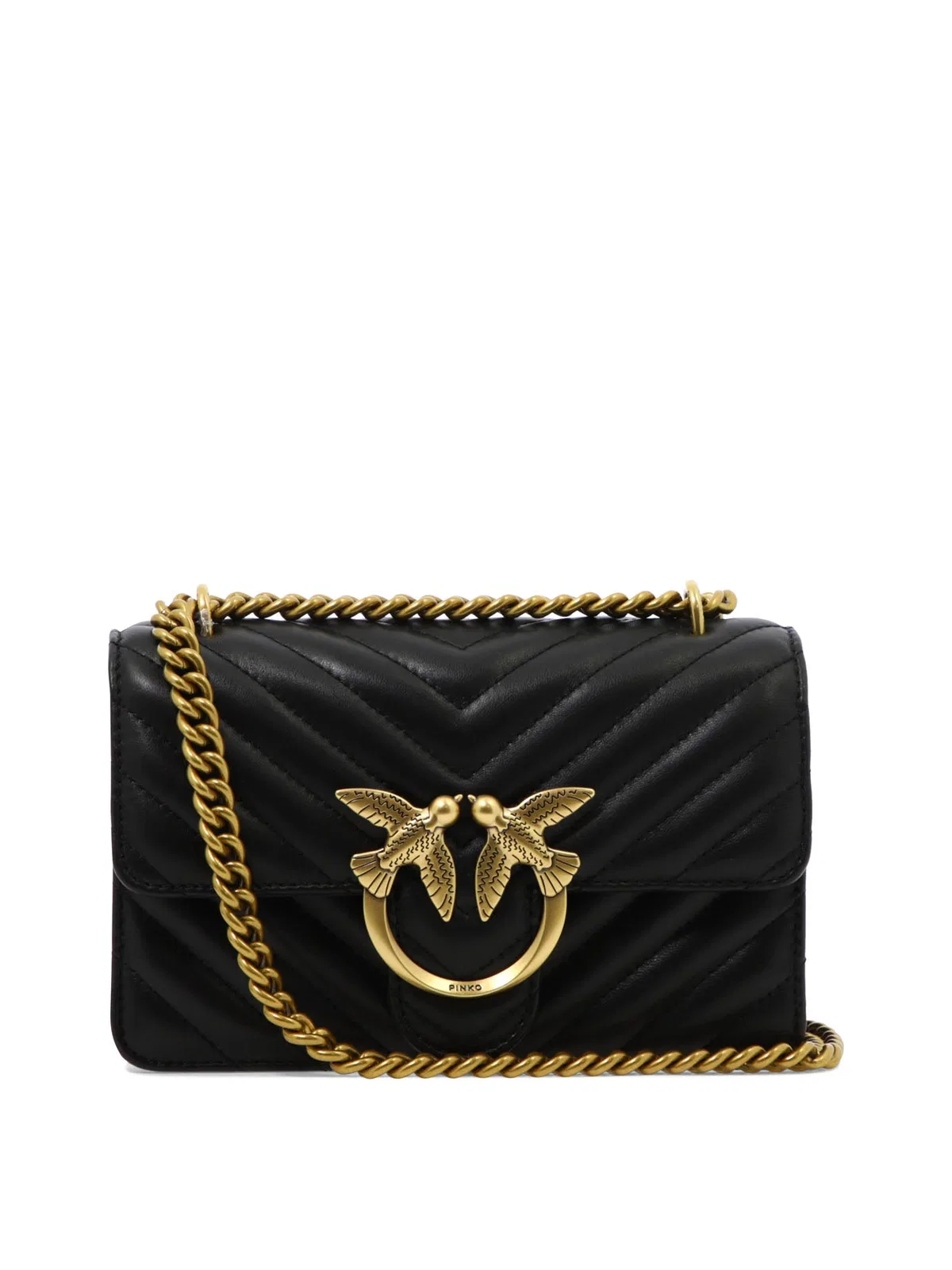 Pinko Black Leather Crossbody Bag