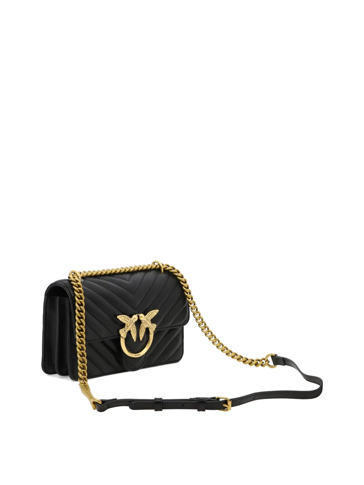 Pinko Black Leather Crossbody Bag