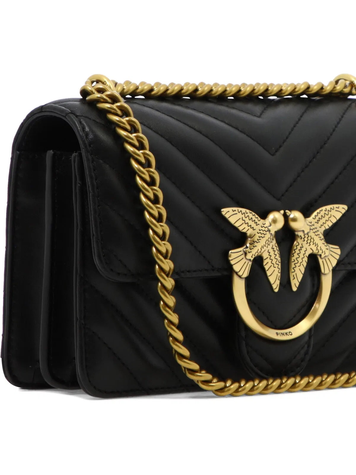 Pinko Black Leather Crossbody Bag