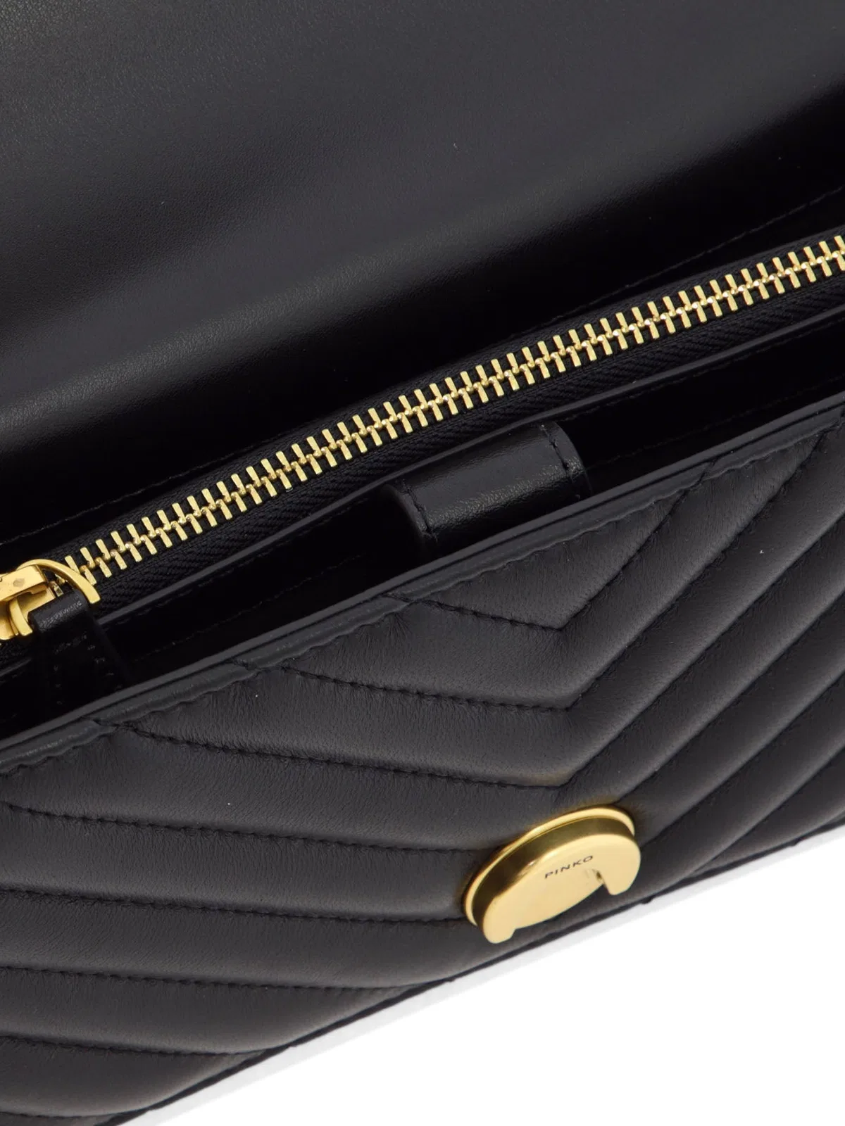 Pinko Black Leather Crossbody Bag