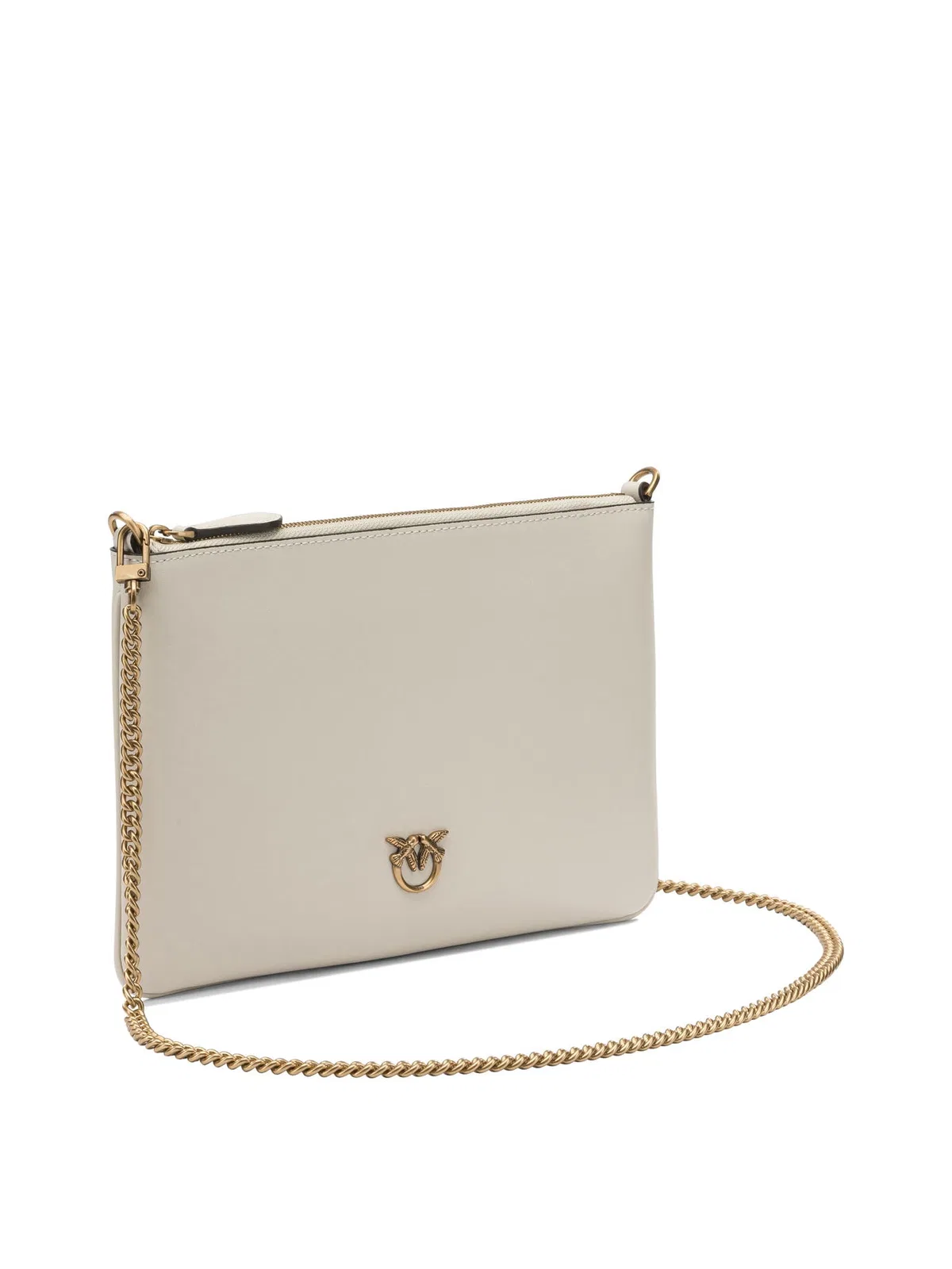 Pinko White Goat Hair Clutch