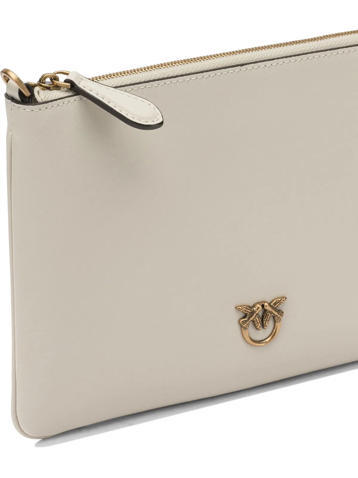 Pinko White Goat Hair Clutch