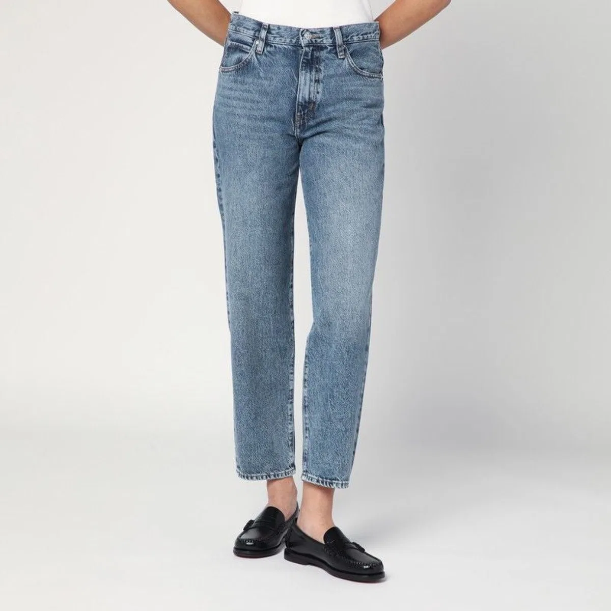 Frame Light Blue Washed-Effect Jeans