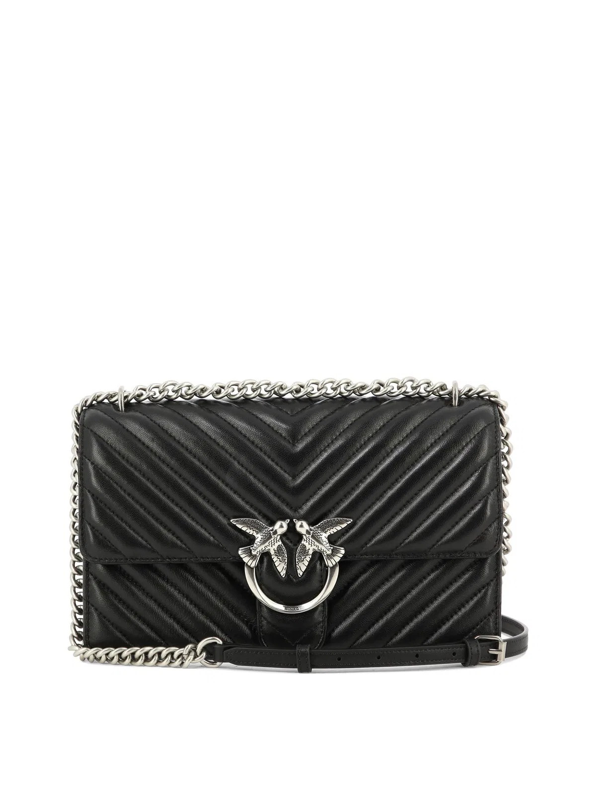 Pinko Black Leather Crossbody Bag
