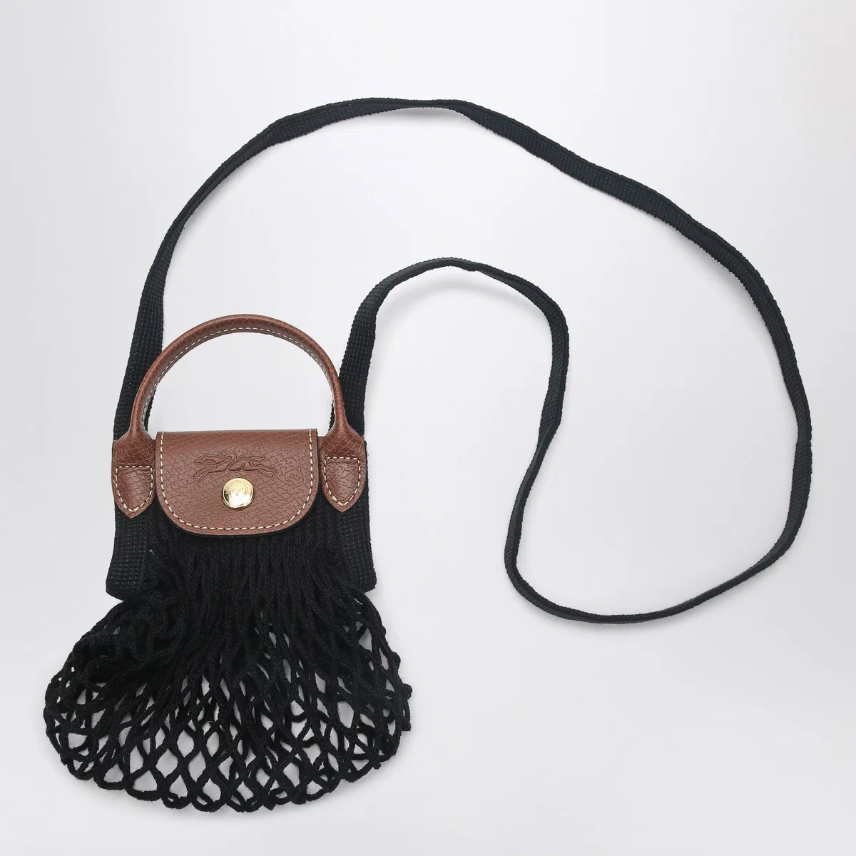 Longchamp Black Le Pliage Filet Xs Bag