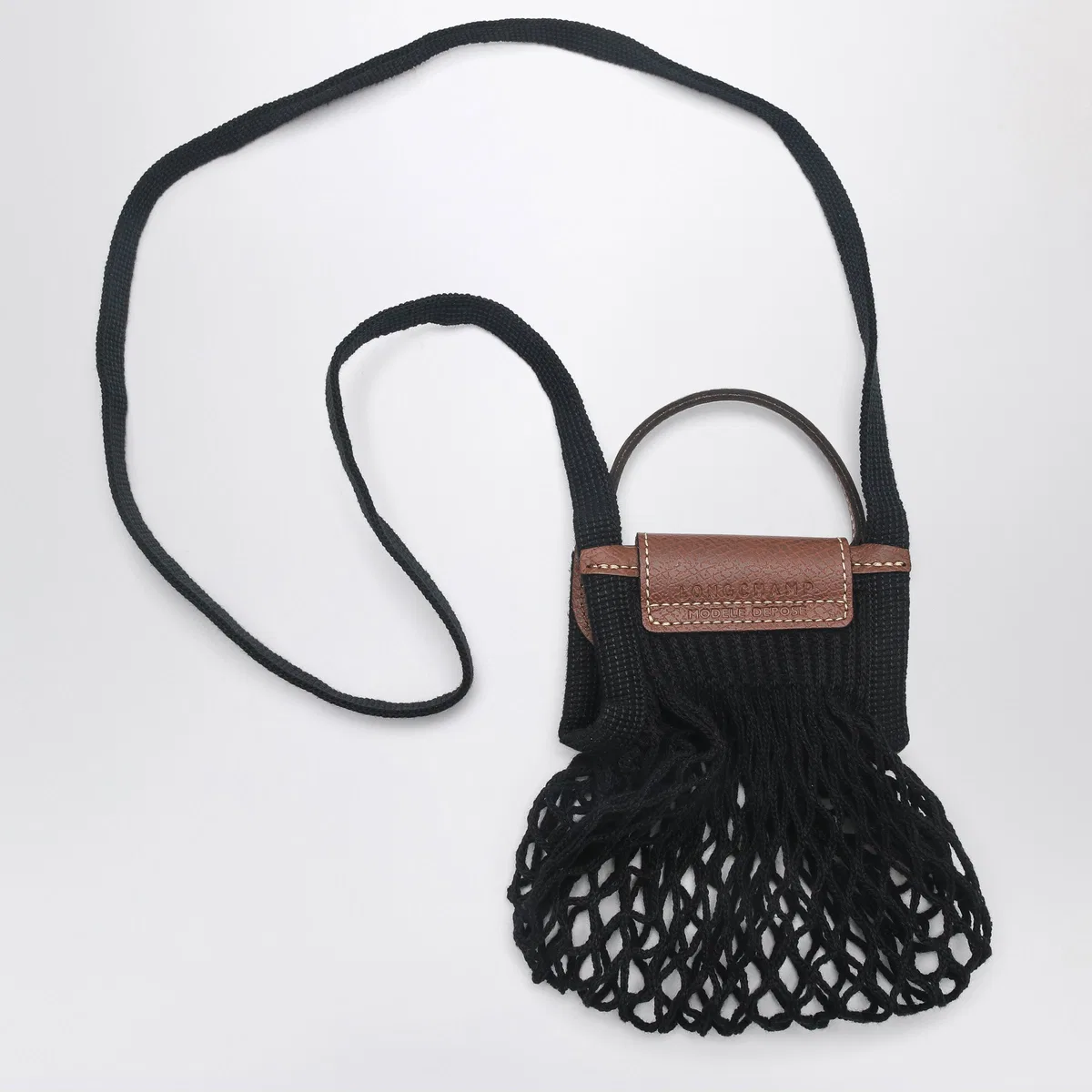 Longchamp Black Le Pliage Filet Xs Bag