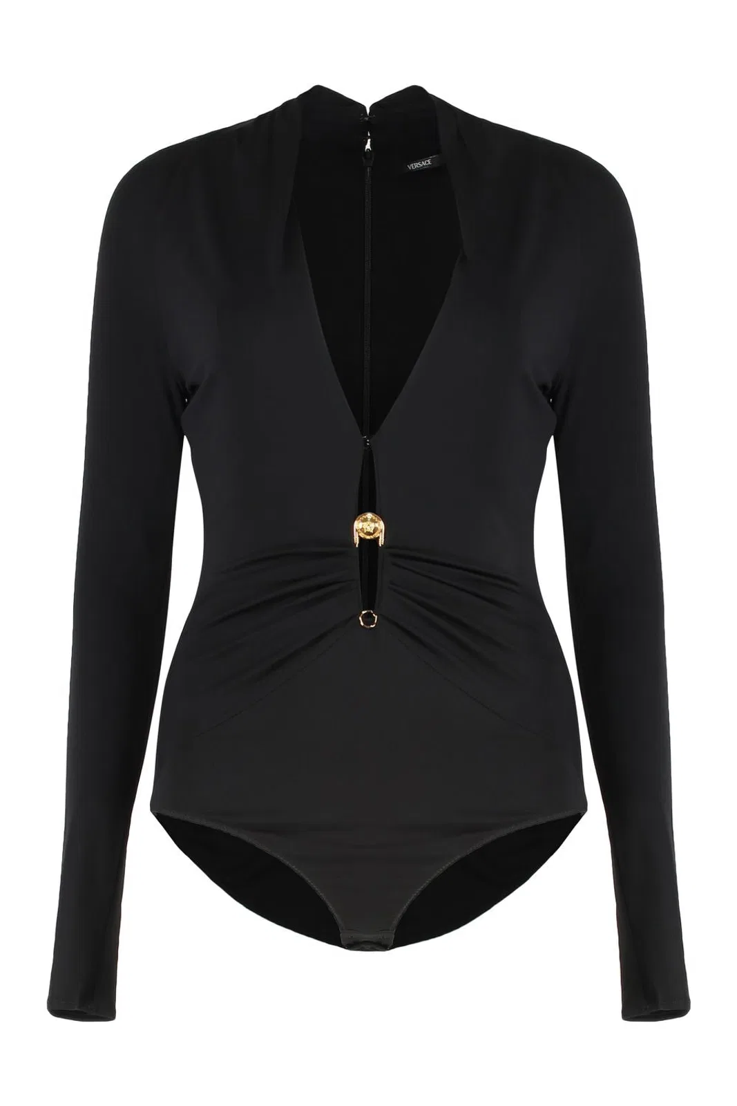 Versace Safety Pin Draped Bodysuit