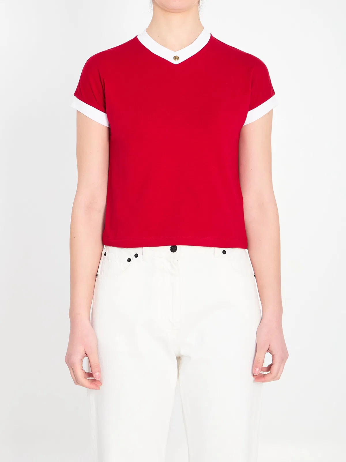 Versace T-Shirt Vintage Stretch Cotton Jersey Pd