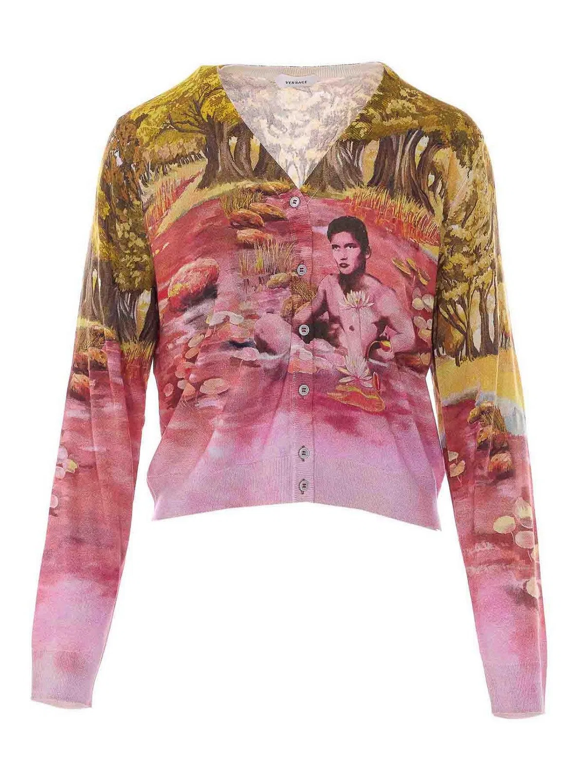 Versace Multicolor Knit Cardigan