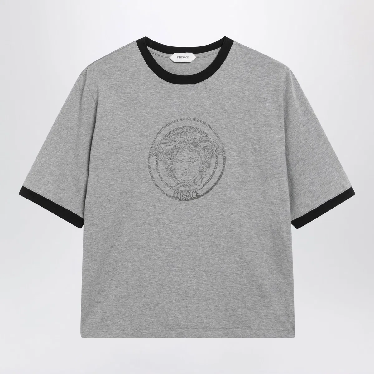 Versace Cotton Jersey Tshirt With Printed Logo