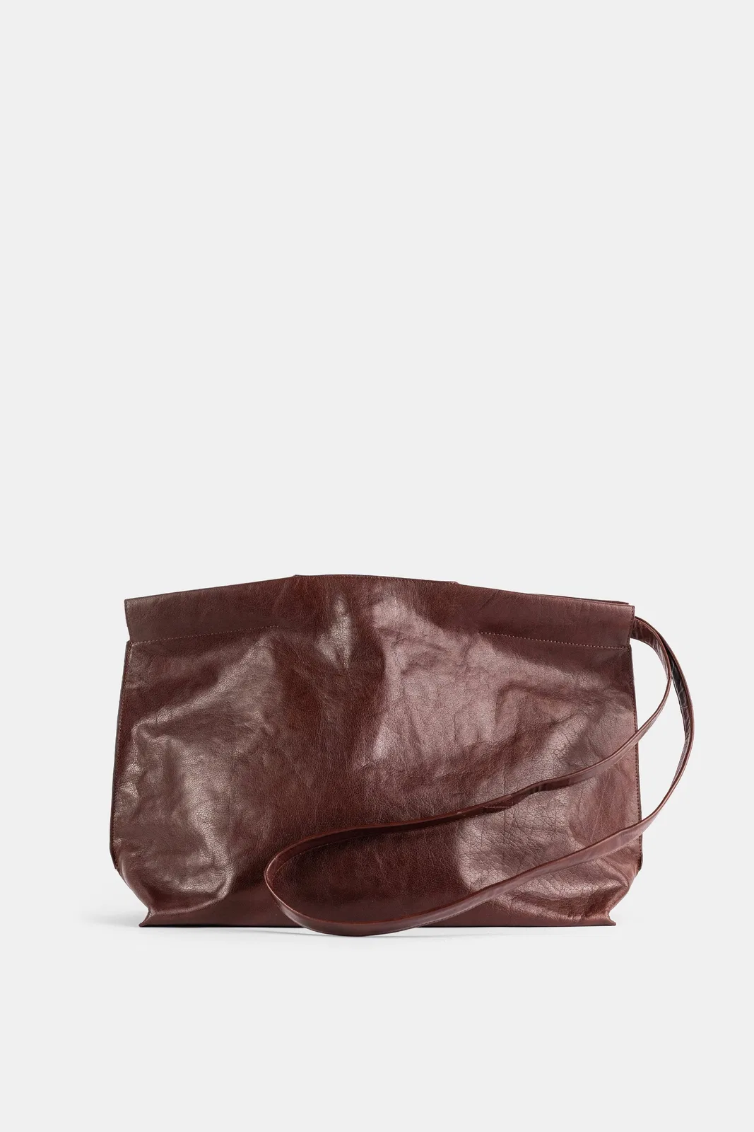 Bea Mombaers Sac Shopper East West En Cuir Marron
