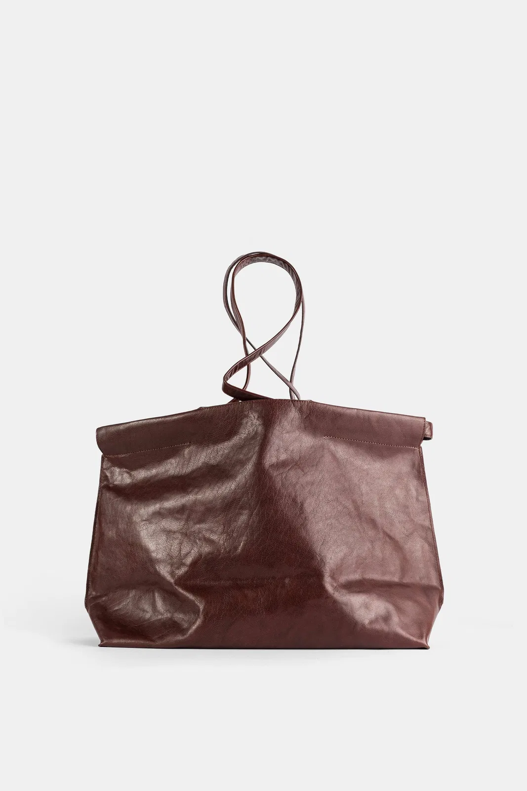 Bea Mombaers Sac Shopper East West En Cuir Marron