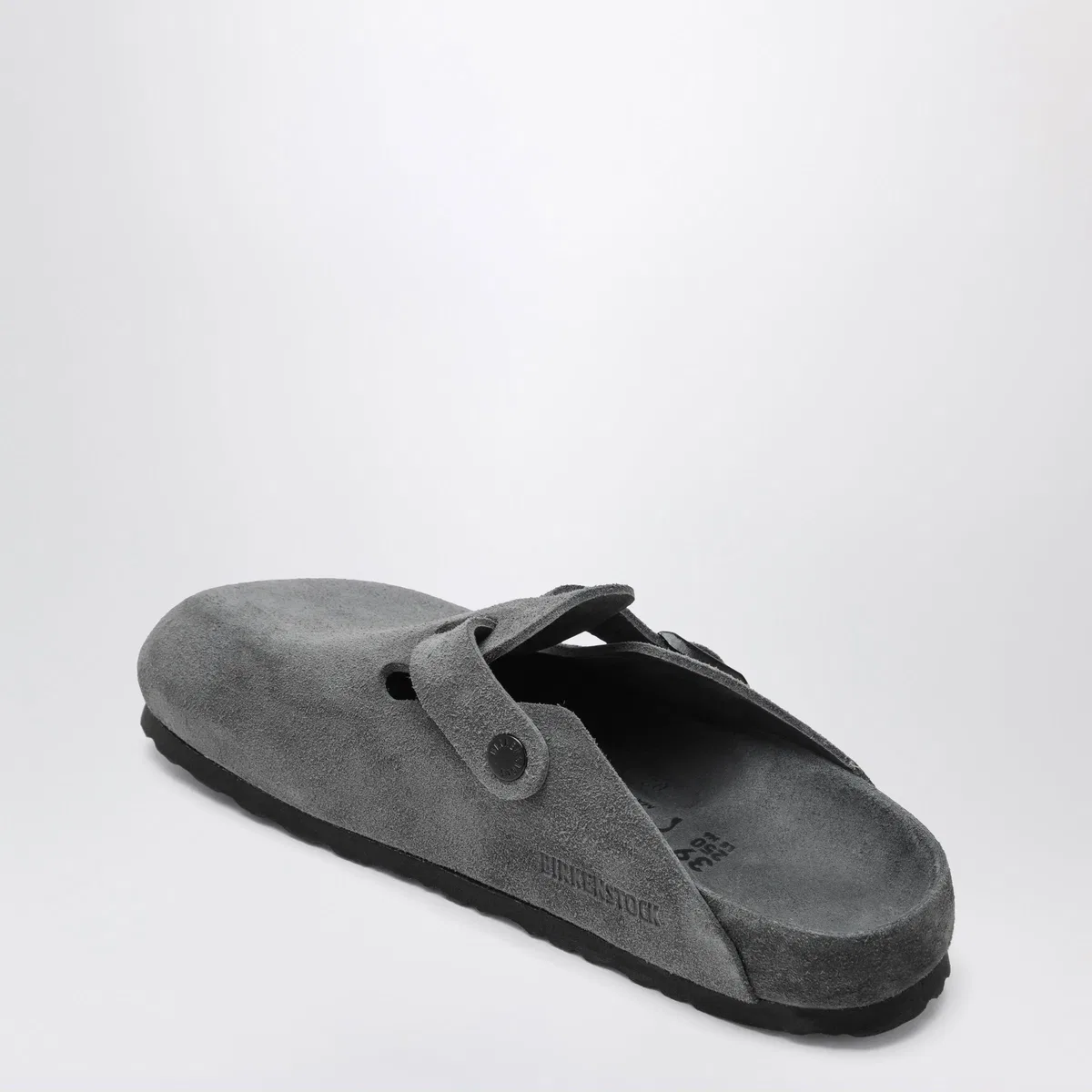 Birkenstock Boston Suede Clogs In Charcoal