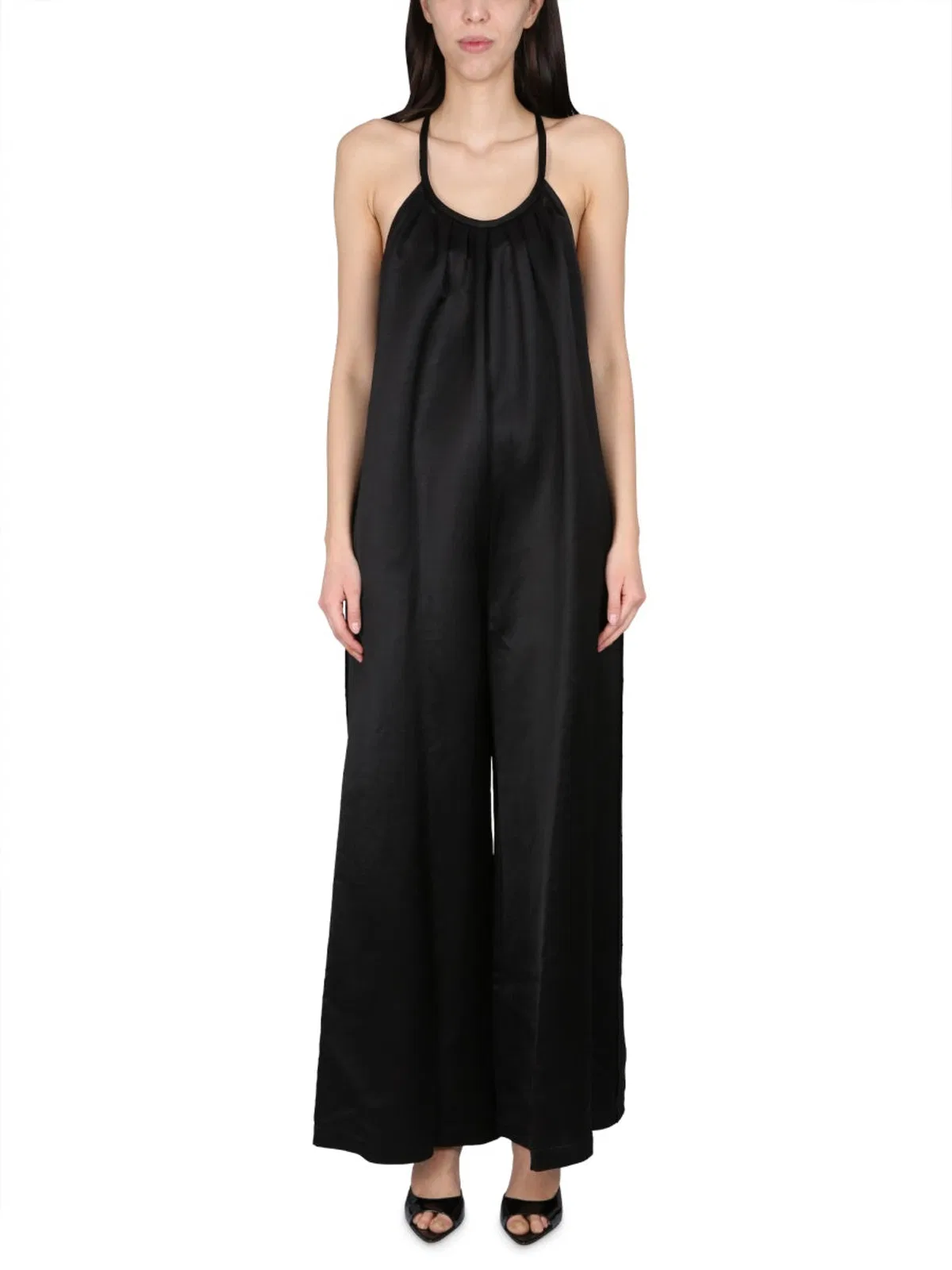 Alysi Wide Satin Jumpsuit