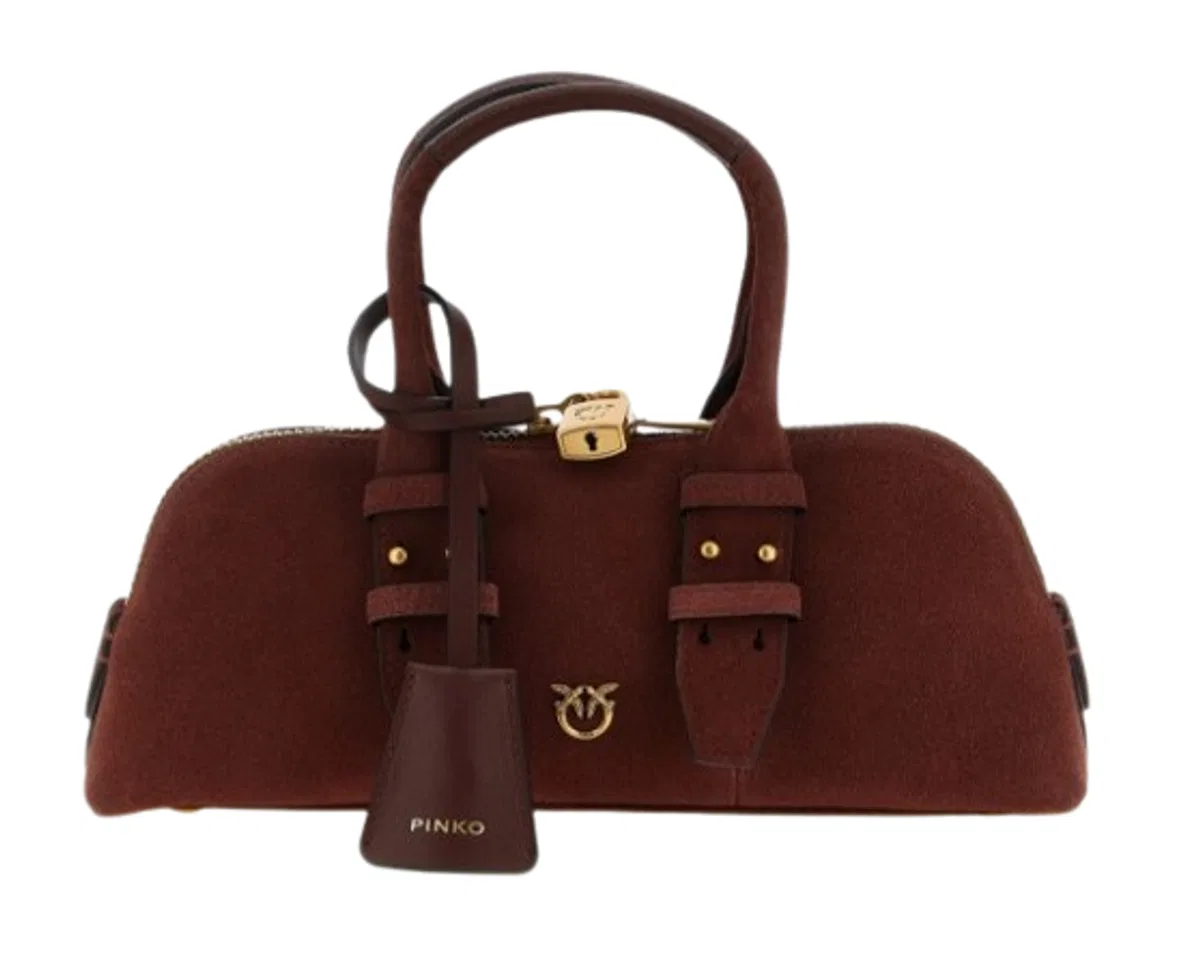 Pinko Burgundy Top Zip Leather Bag