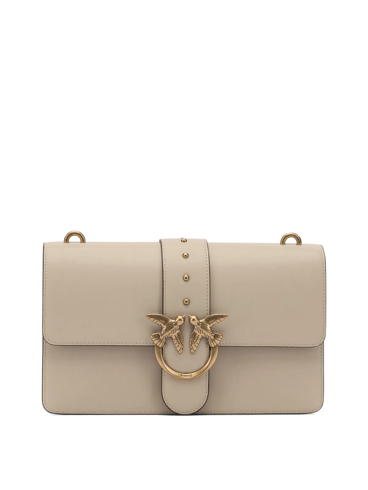 Pinko Beige Goat Hair Crossbody Bag