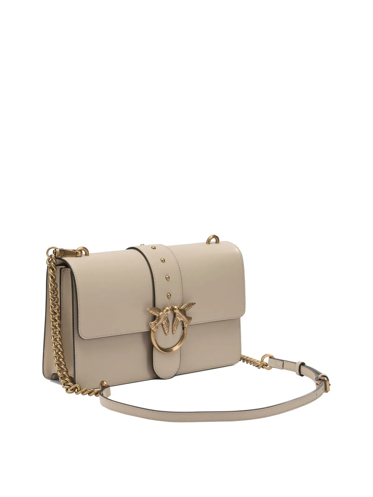 Pinko Beige Goat Hair Crossbody Bag
