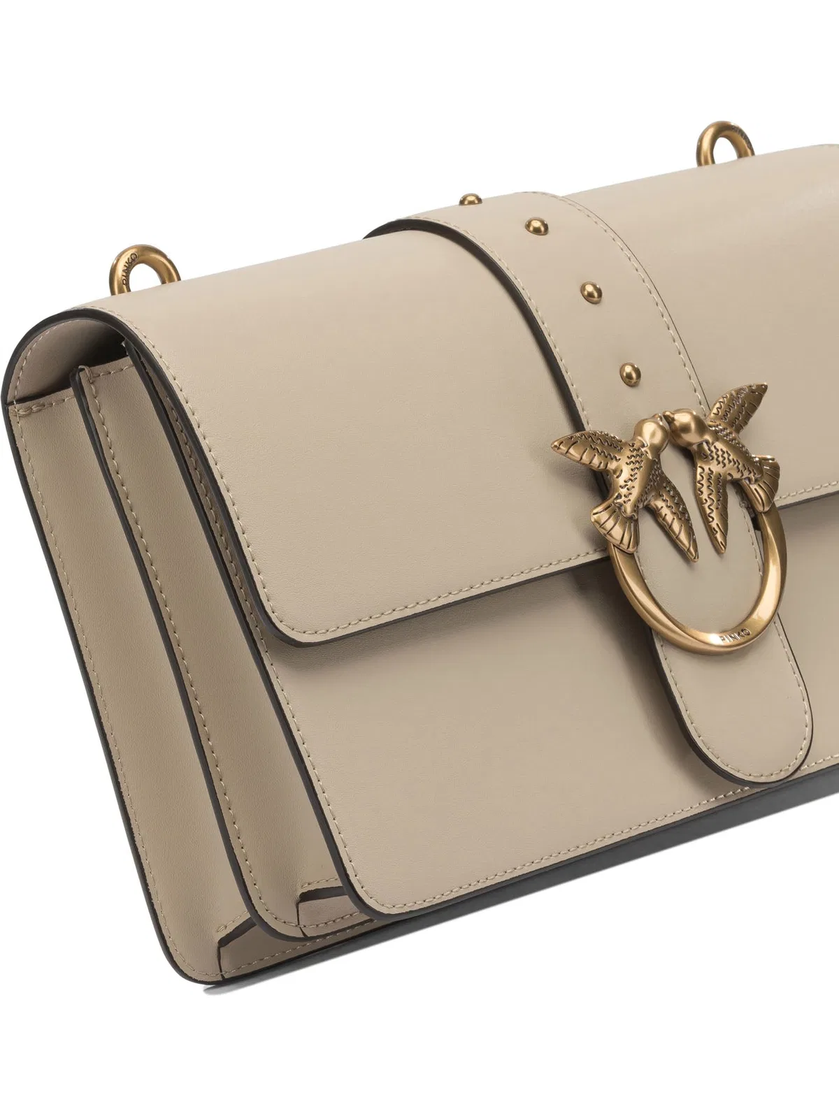 Pinko Beige Goat Hair Crossbody Bag