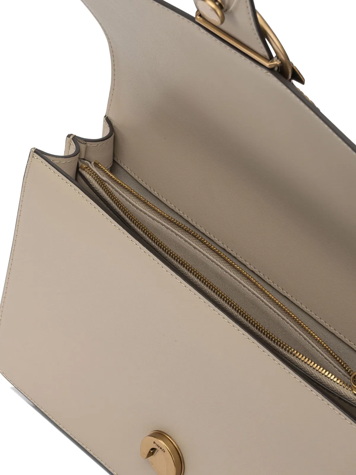 Pinko Beige Goat Hair Crossbody Bag