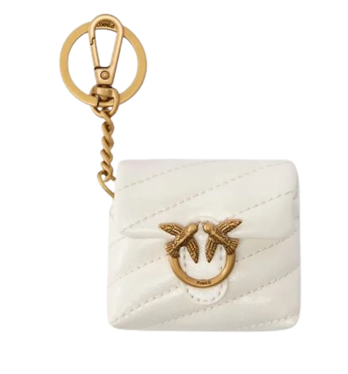 Pinko White Gold Leather Accessories