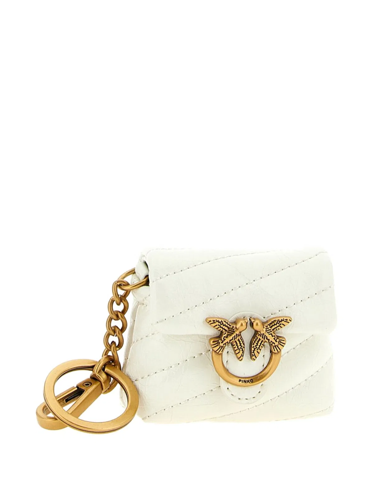 Pinko White Gold Leather Accessories